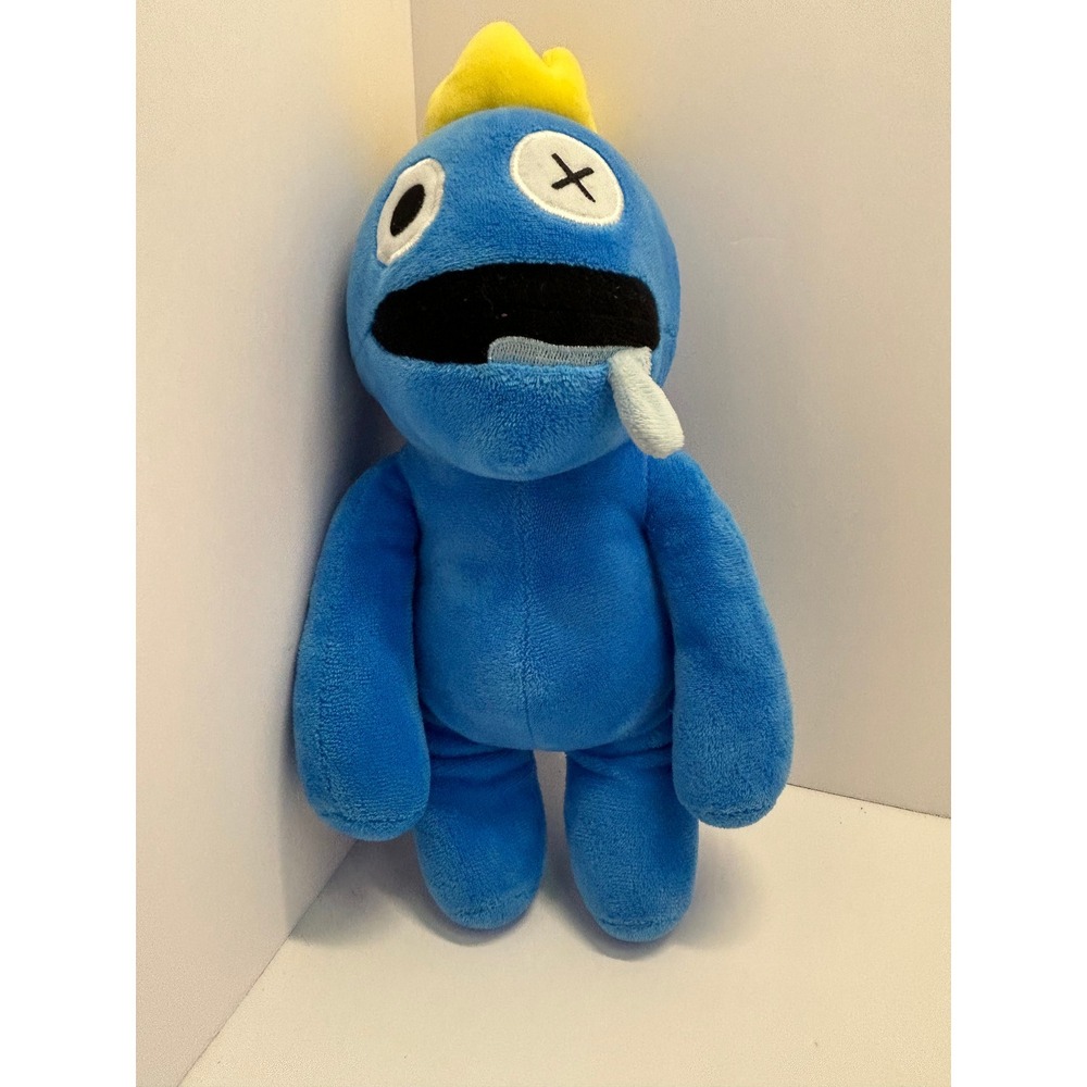 Rainbow Friends Blue Plush Toy Stuffed Animal 10" Monster Creature Crown Large